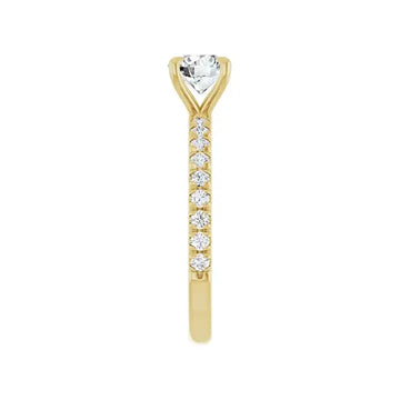 AMELIA 18K Yellow Gold Round Lab Grown Diamond French-Set Engagement Ring - Larson Jewelers