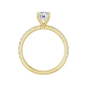 AMELIA 18K Yellow Gold Round Lab Grown Diamond French-Set Engagement Ring - Larson Jewelers