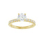 AMELIA 18K Yellow Gold Round Lab Grown Diamond French-Set Engagement Ring