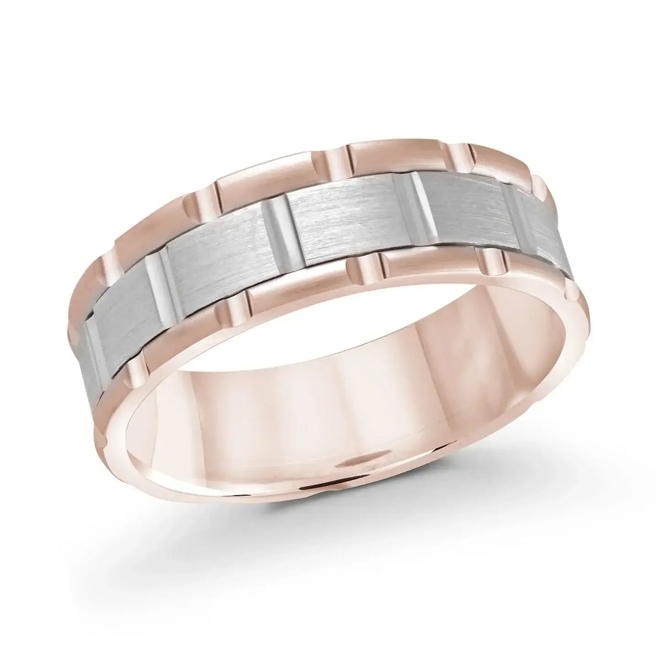 14K Rose Gold with 14K White Gold Ring from the Executif Collection by Malo