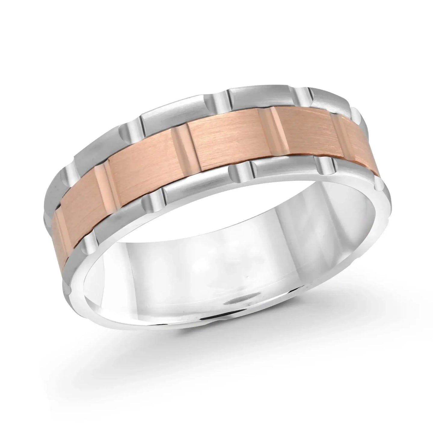 14K White Gold with 14K Rose Gold Ring from the Executif Collection by Malo
