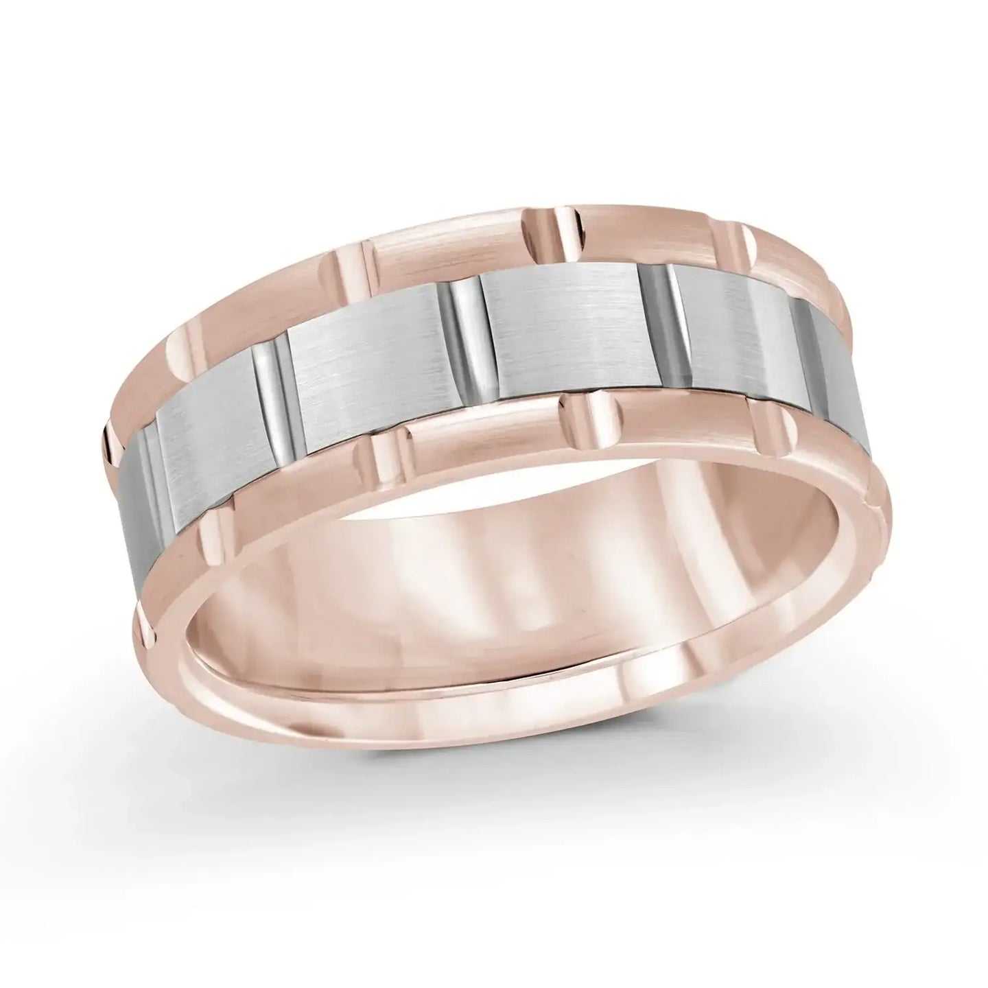 14K Rose Gold with 14K White Gold Ring from the Executif Collection by Malo