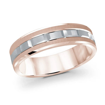 14K Rose Gold with 14K White Gold Ring from the Executif Collection by Malo