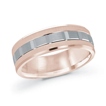 14K Rose Gold with 14K White Gold Ring from the Executif Collection by Malo