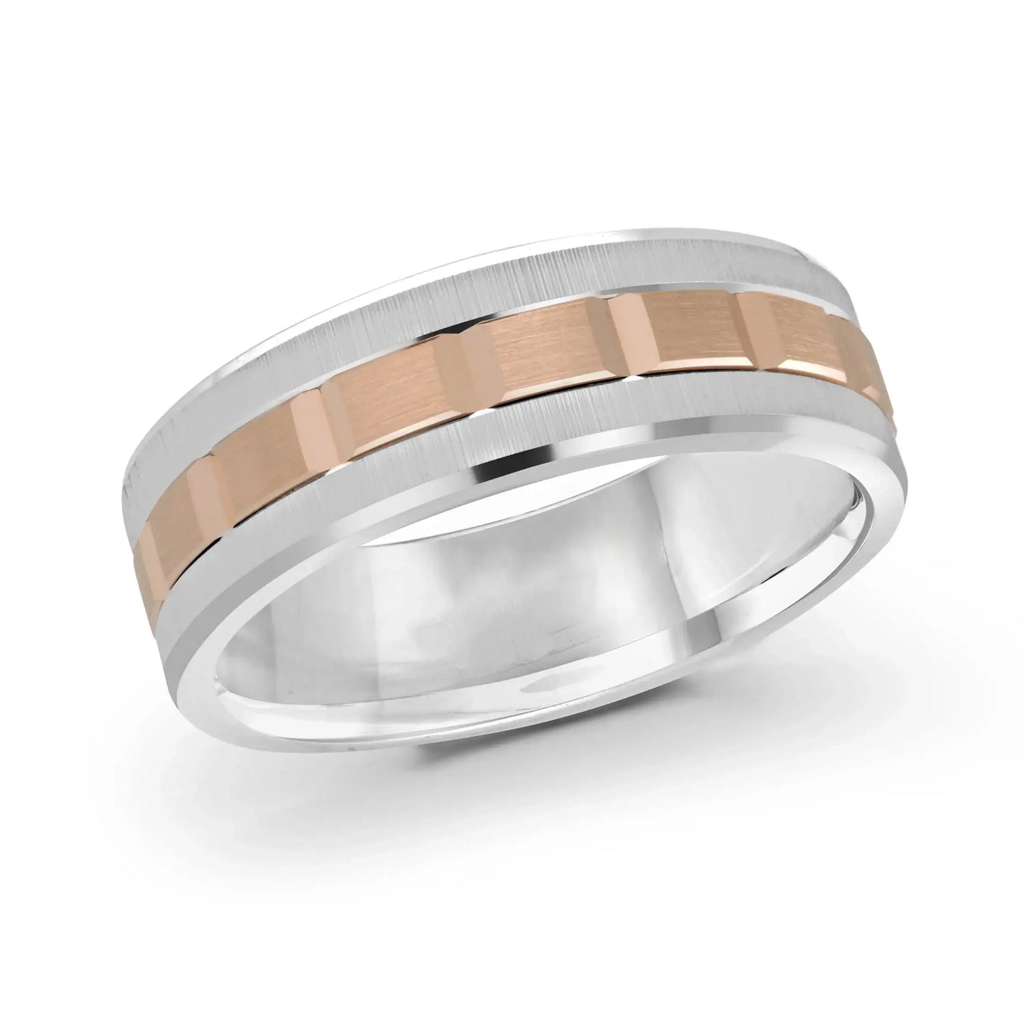 14K White Gold with 14K Rose Gold Ring from the Executif Collection by Malo