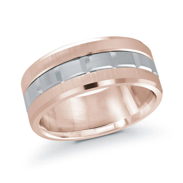 14K Rose Gold with 14K White Gold Ring from the Executif Collection by Malo