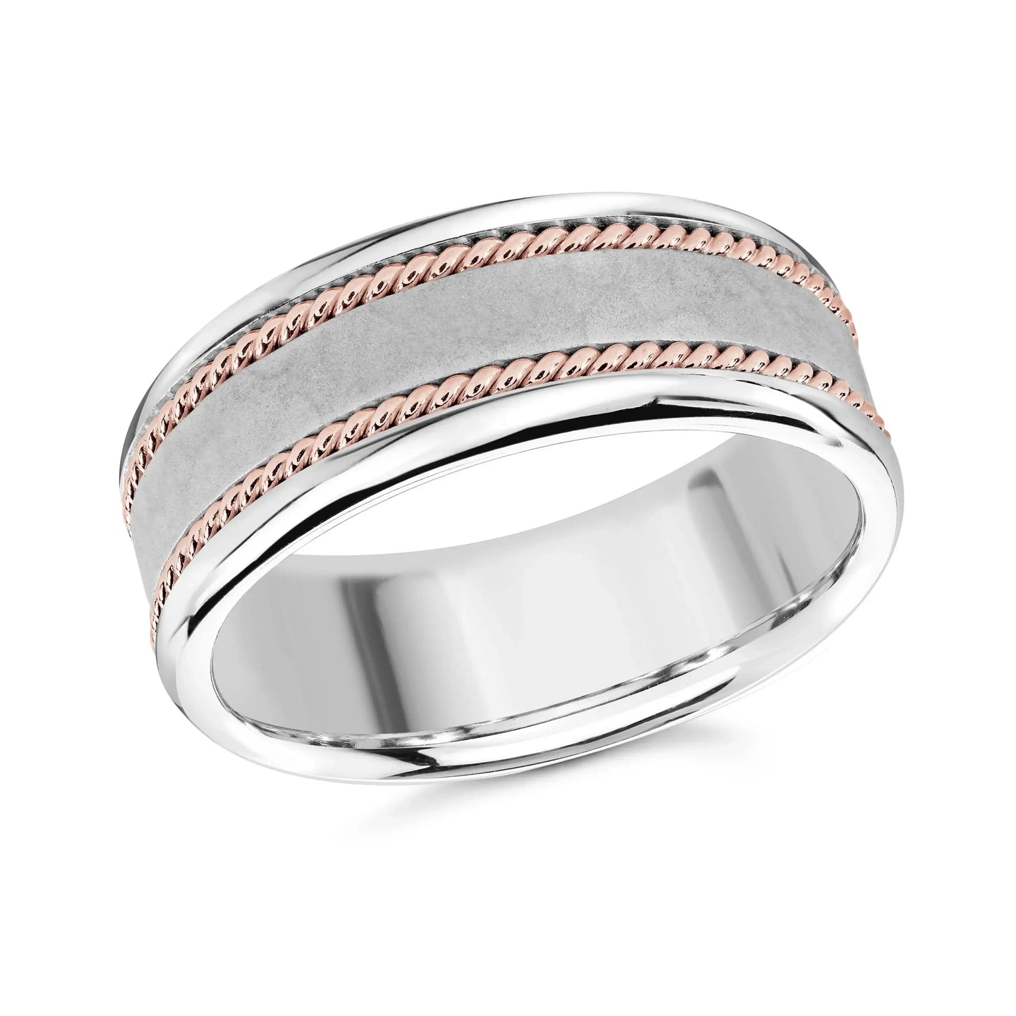 14K White Gold with 14K Rose Gold Ring from the Prestige Collection by Malo