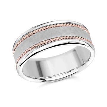 14K White Gold with 14K Rose Gold Ring from the Prestige Collection by Malo