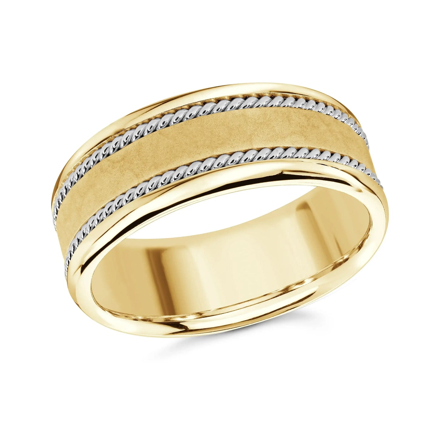 14K Yellow Gold with 14K White Gold Ring from the Prestige Collection by Malo