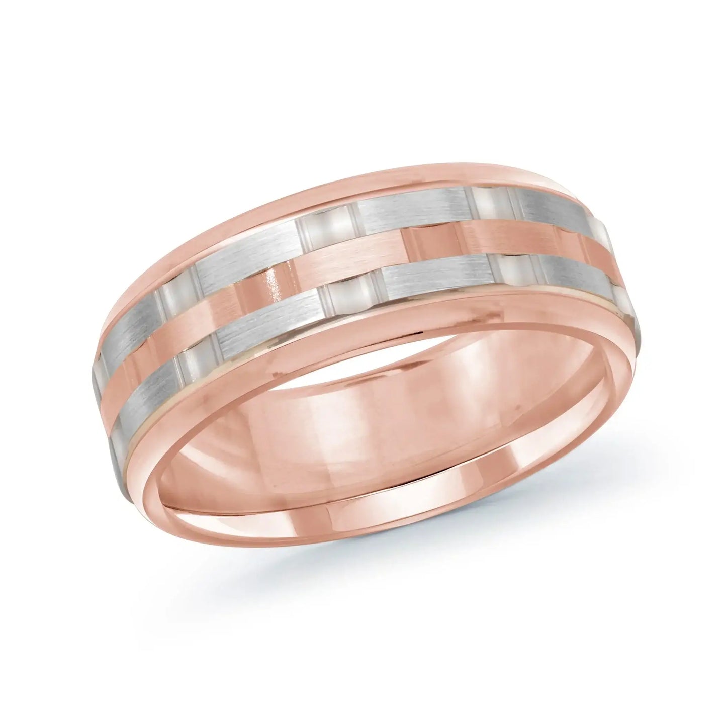 14K Rose Gold with 14K White Gold Ring from the Executif Collection by Malo