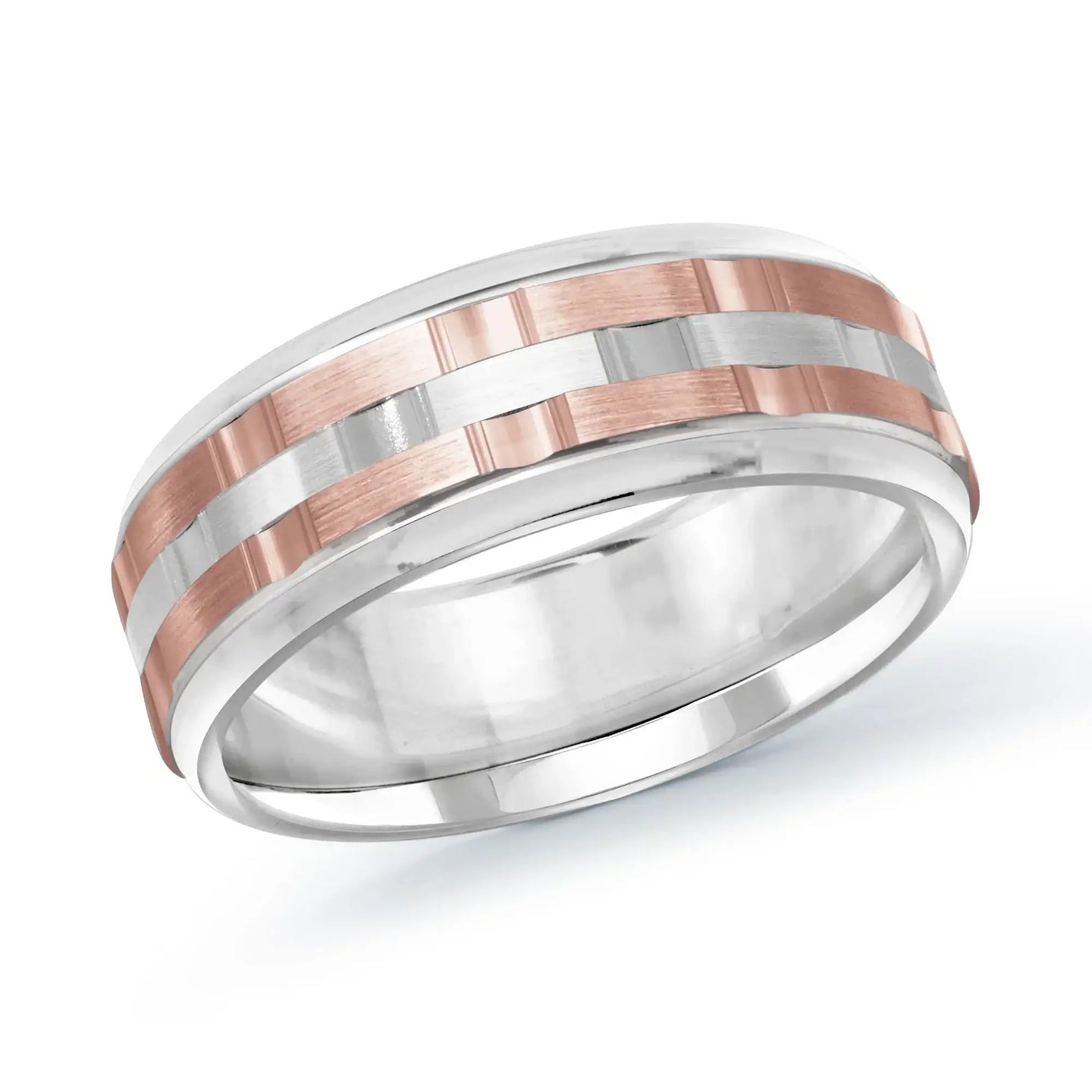 14K White Gold with 14K Rose Gold Ring from the Executif Collection by Malo