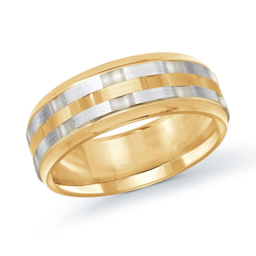 14K Yellow Gold with 14K White Gold Ring from the Executif Collection by Malo