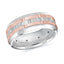 14K White Gold with 14K Rose Gold and Inlaid Diamonds Ring from the Executif Collection by Malo