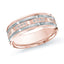 14K Rose Gold with 14K White Gold and Inlaid Diamonds Ring from the Executif Collection by Malo