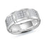 14K White Gold with Inlaid Diamonds Ring from the Executif Collection by Malo