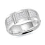 14K White Gold with Inlaid Diamonds Ring from the Executif Collection by Malo