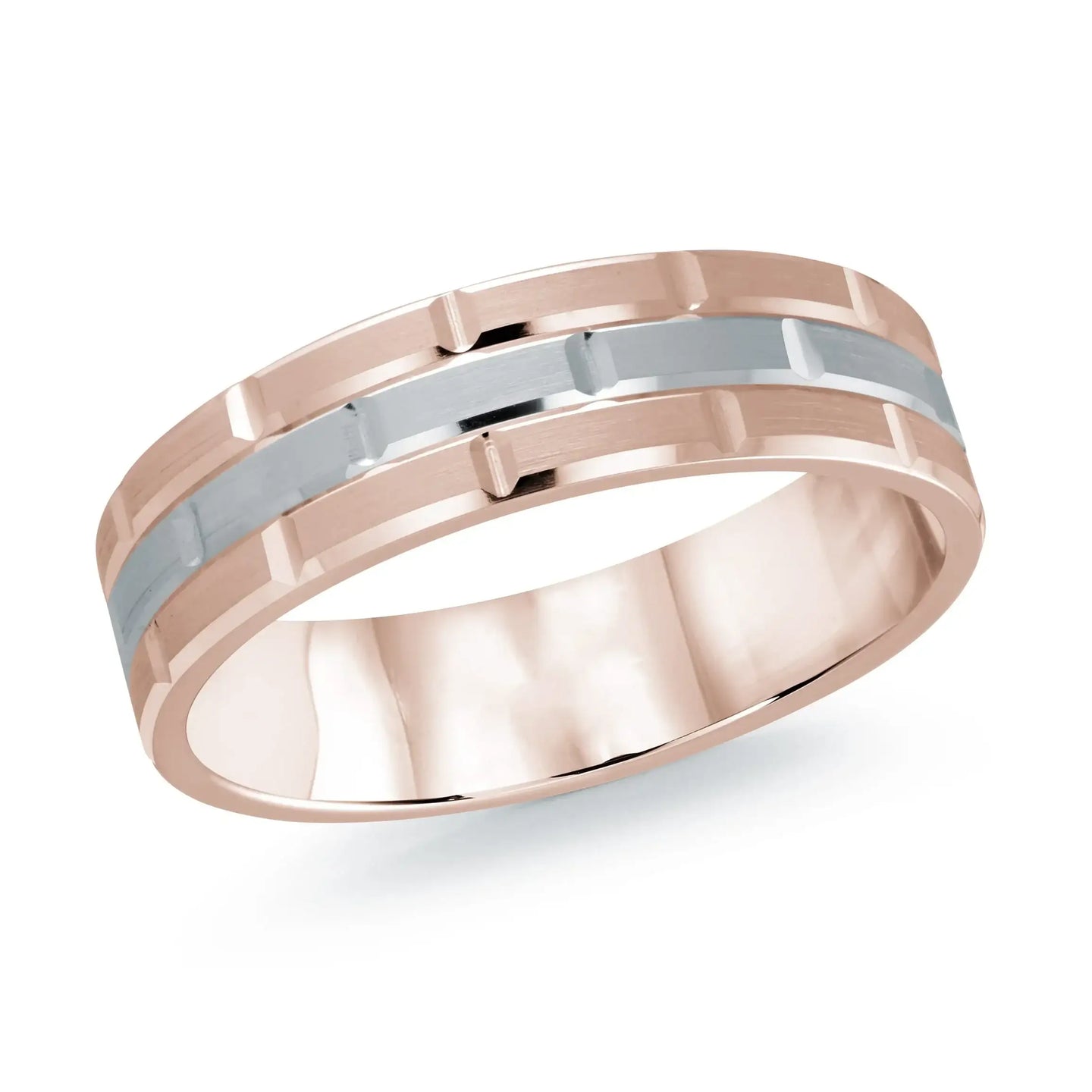 14K Rose Gold with 14K White Gold Ring from the Executif Collection by Malo