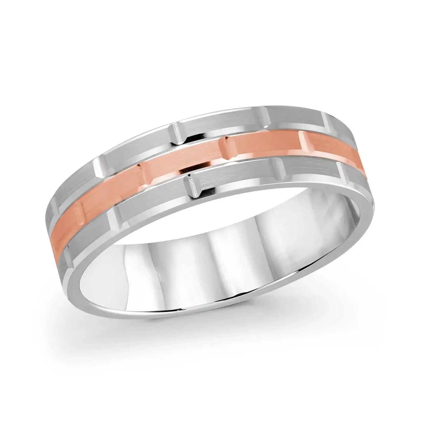 14K White Gold with 14K Rose Gold Ring from the Executif Collection by Malo