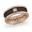 14K Rose Gold with Pink Highlights and 14K Yellow Gold and Inlaid Diamonds Ring from the Noir Collection by Malo