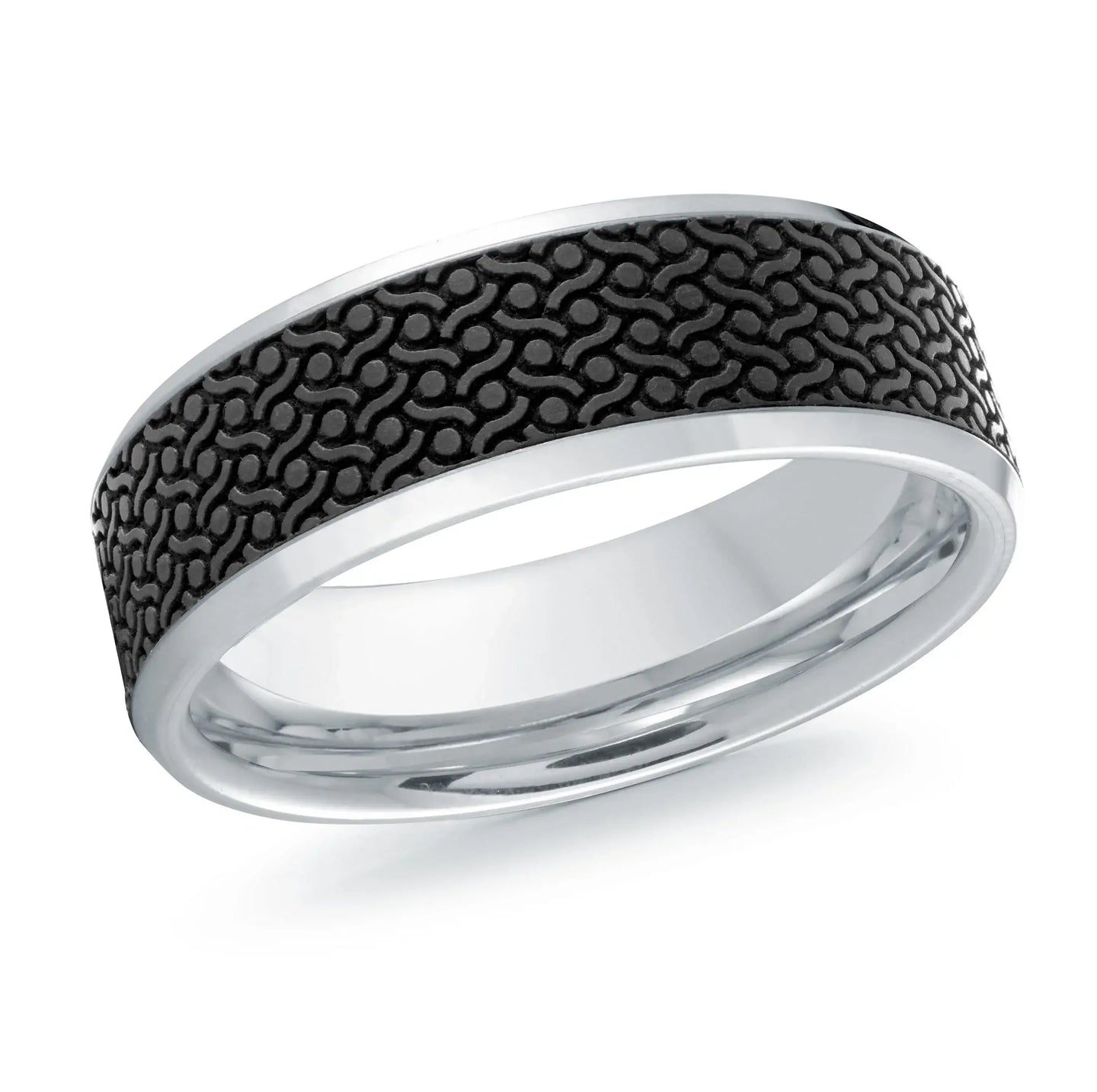 14K White Gold Ring from the Noir Collection by Malo