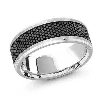 14K White Gold Ring from the Noir Collection by Malo
