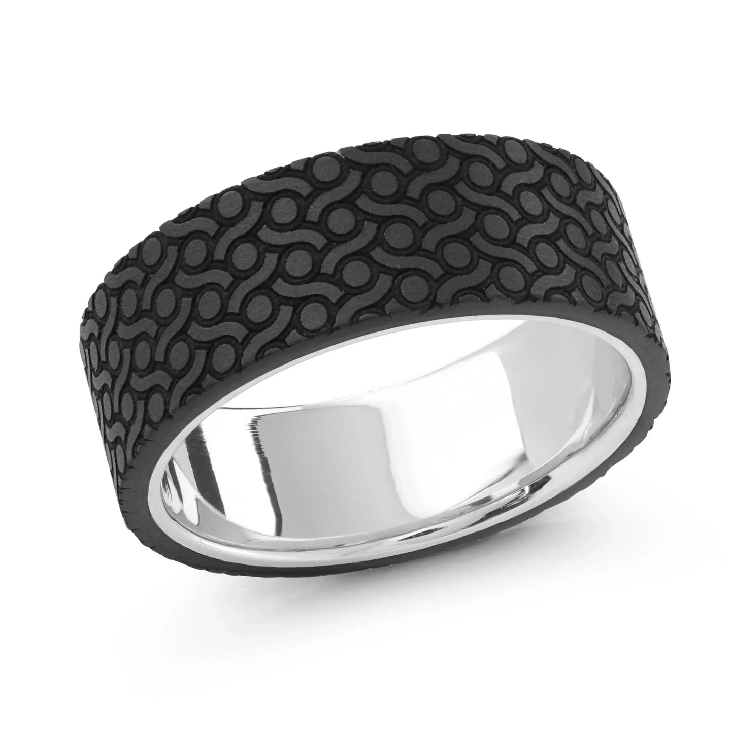 14K White Gold Ring from the Noir Collection by Malo