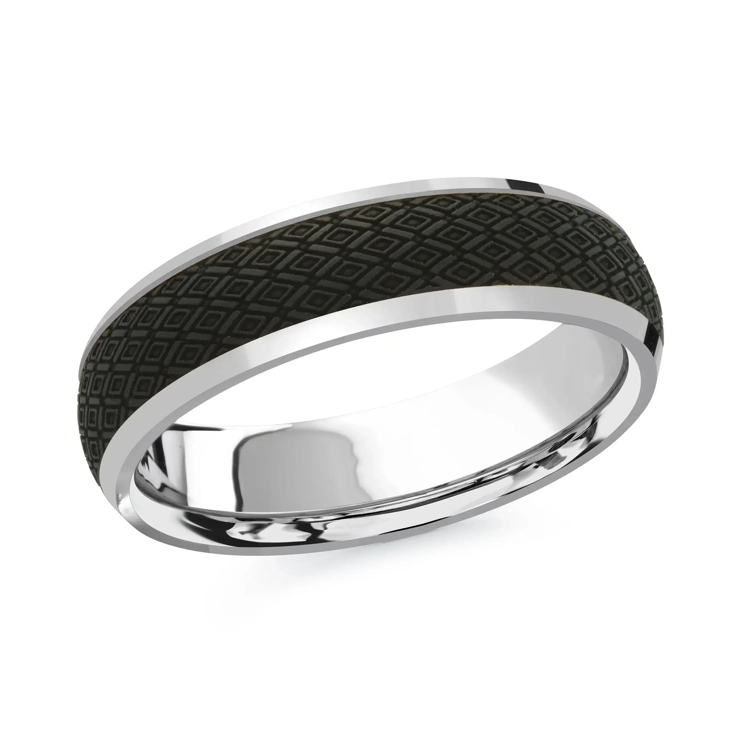 14K White Gold Ring from the Noir Collection by Malo