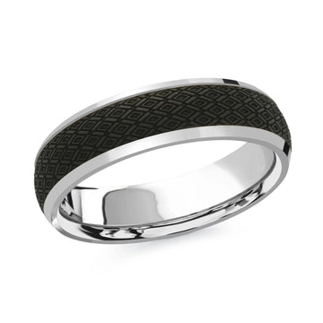 14K White Gold Ring from the Noir Collection by Malo