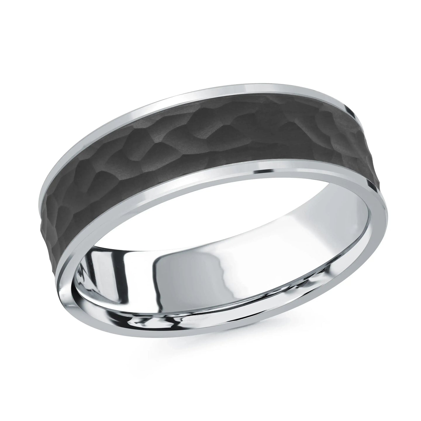 14K White Gold Ring from the Noir Collection by Malo