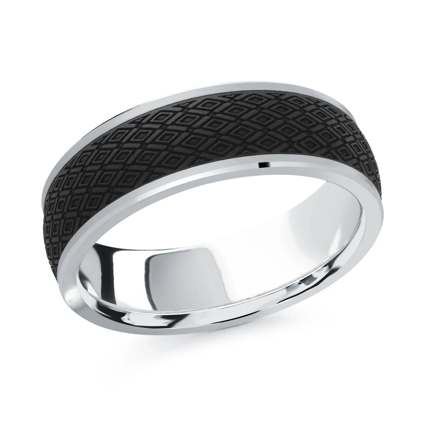 14K White Gold Ring from the Noir Collection by Malo