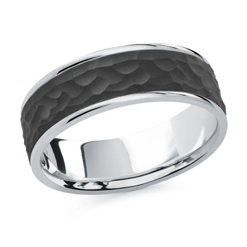 14K White Gold Ring from the Noir Collection by Malo