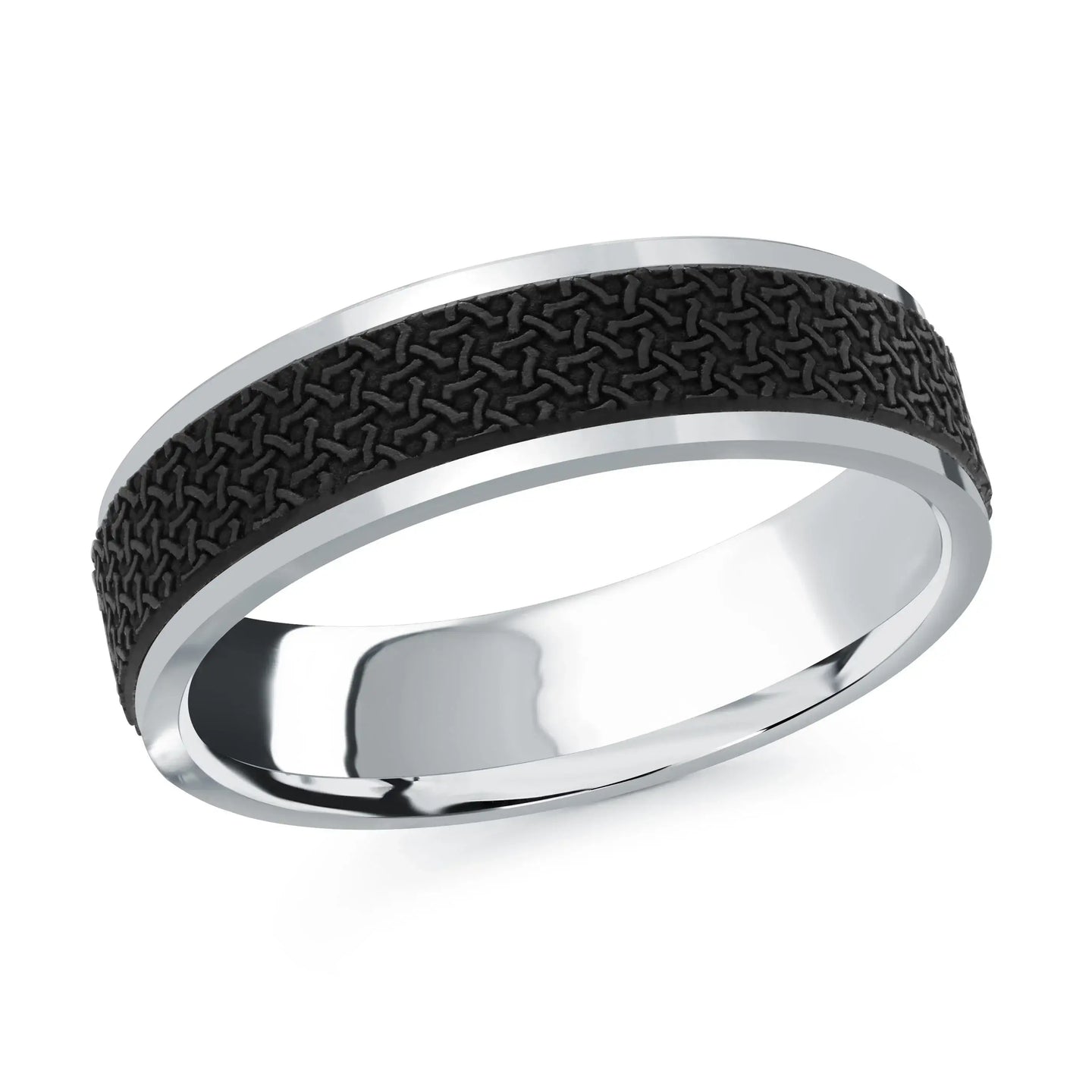 14K White Gold Ring from the Noir Collection by Malo