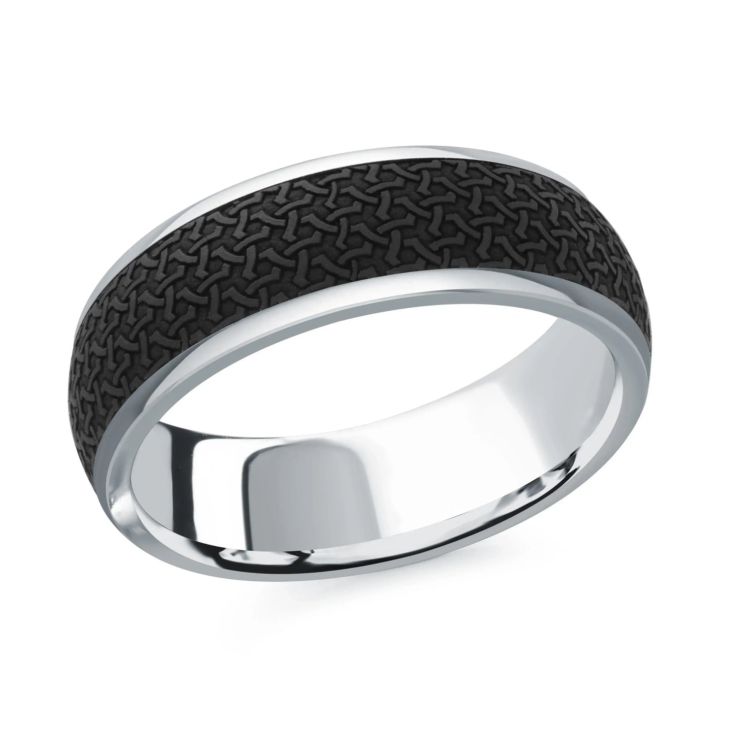 14K White Gold Ring from the Noir Collection by Malo