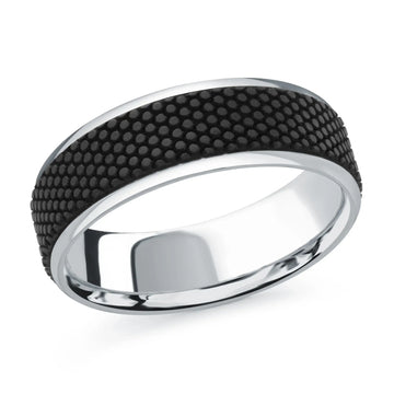 14K White Gold Ring from the Noir Collection by Malo