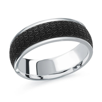14K White Gold Ring from the Noir Collection by Malo