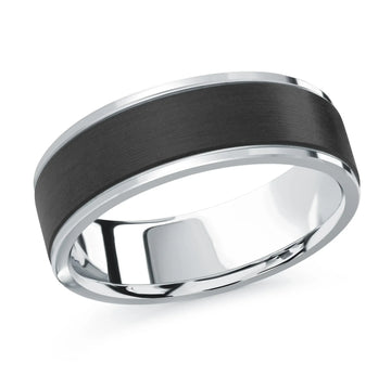 14K White Gold Ring from the Noir Collection by Malo