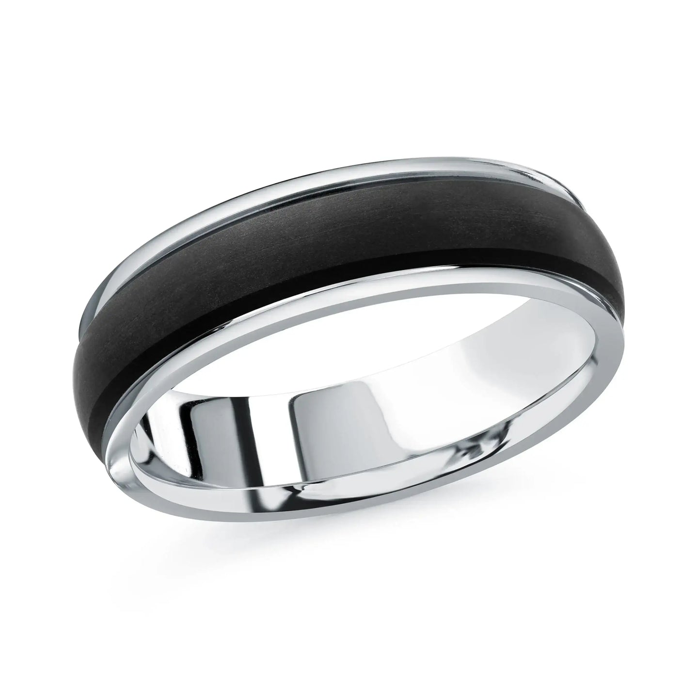 14K White Gold Ring from the Noir Collection by Malo