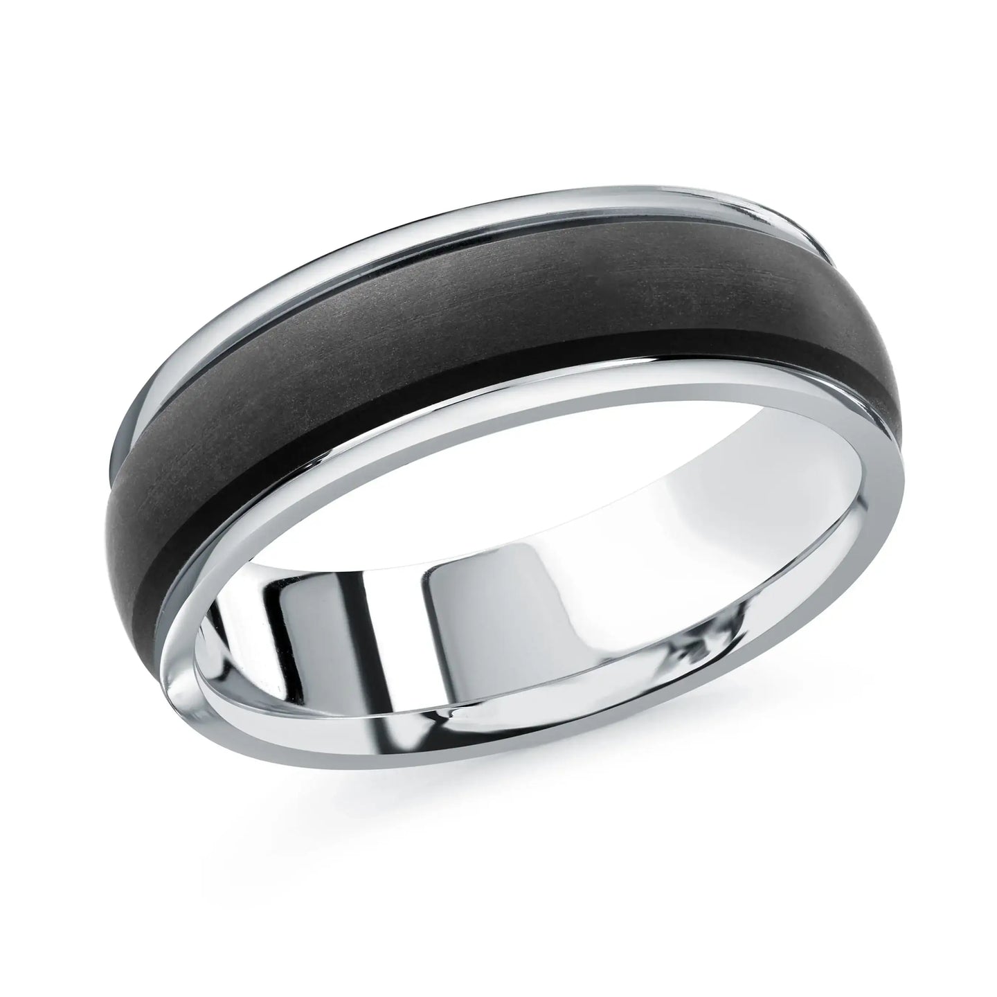 14K White Gold Ring from the Noir Collection by Malo