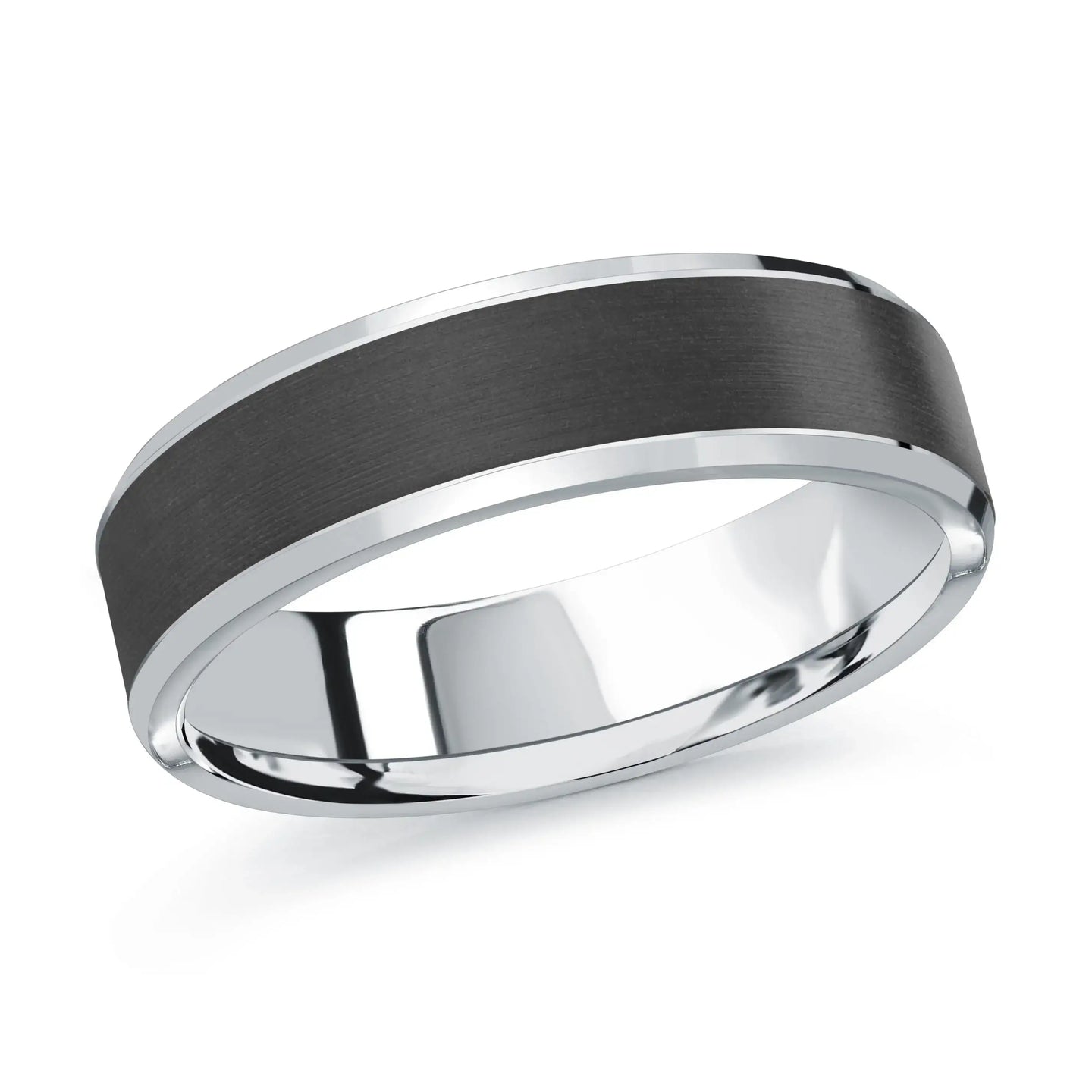 14K White Gold Ring from the Noir Collection by Malo