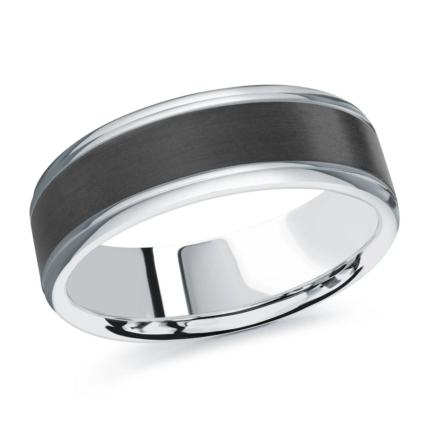 14K White Gold Ring from the Noir Collection by Malo
