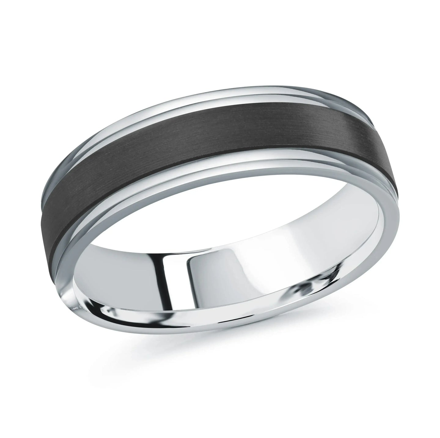 14K White Gold Ring from the Noir Collection by Malo