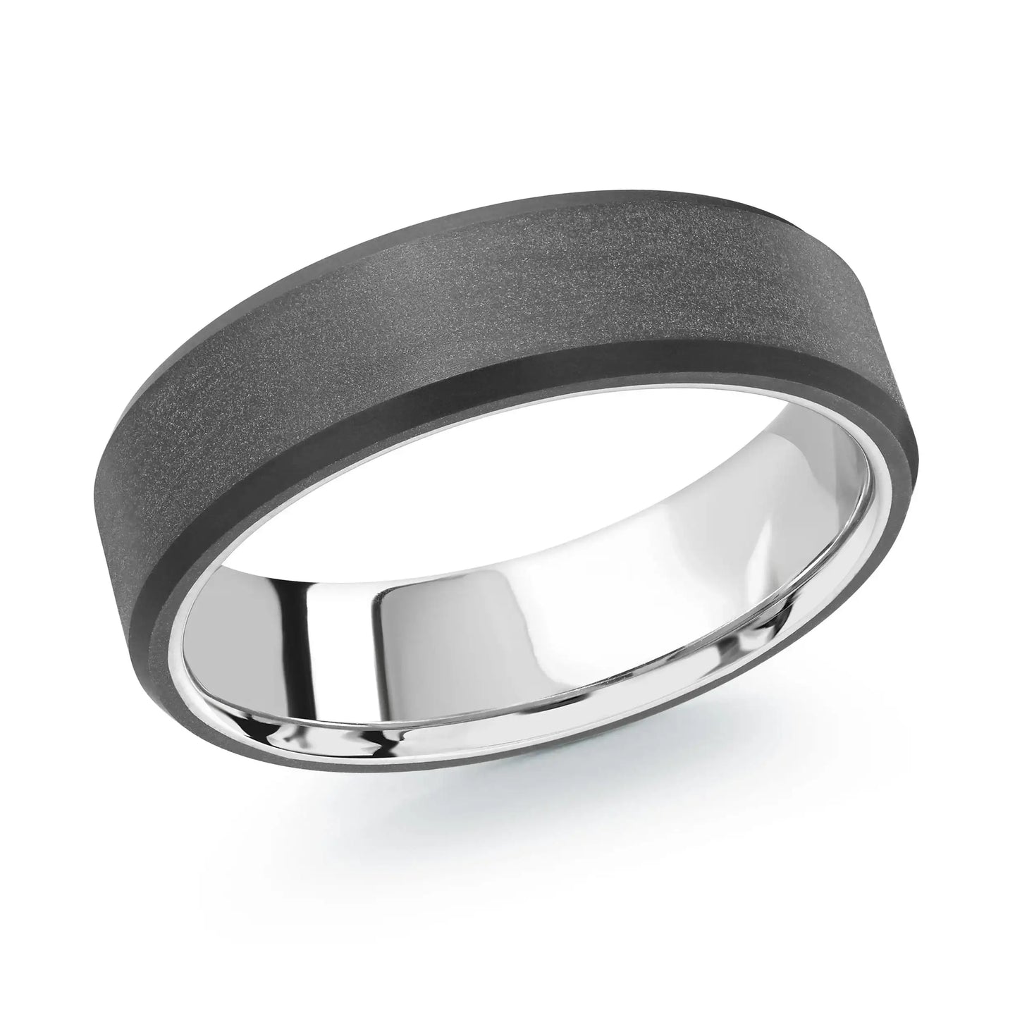 14K White Gold Ring from the Noir Collection by Malo