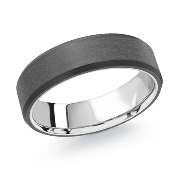 14K White Gold Ring from the Noir Collection by Malo