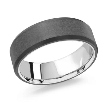 14K White Gold Ring from the Noir Collection by Malo