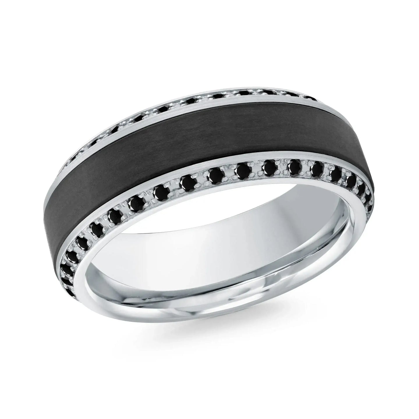 14K White Gold Ring from the Noir Collection by Malo