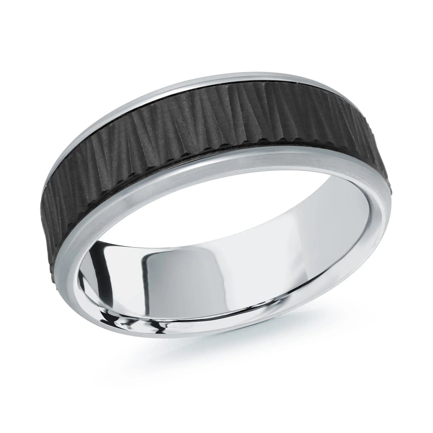14K White Gold Ring from the Noir Collection by Malo
