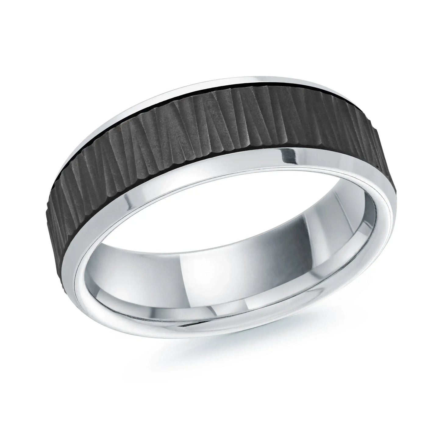 14K White Gold Ring from the Noir Collection by Malo
