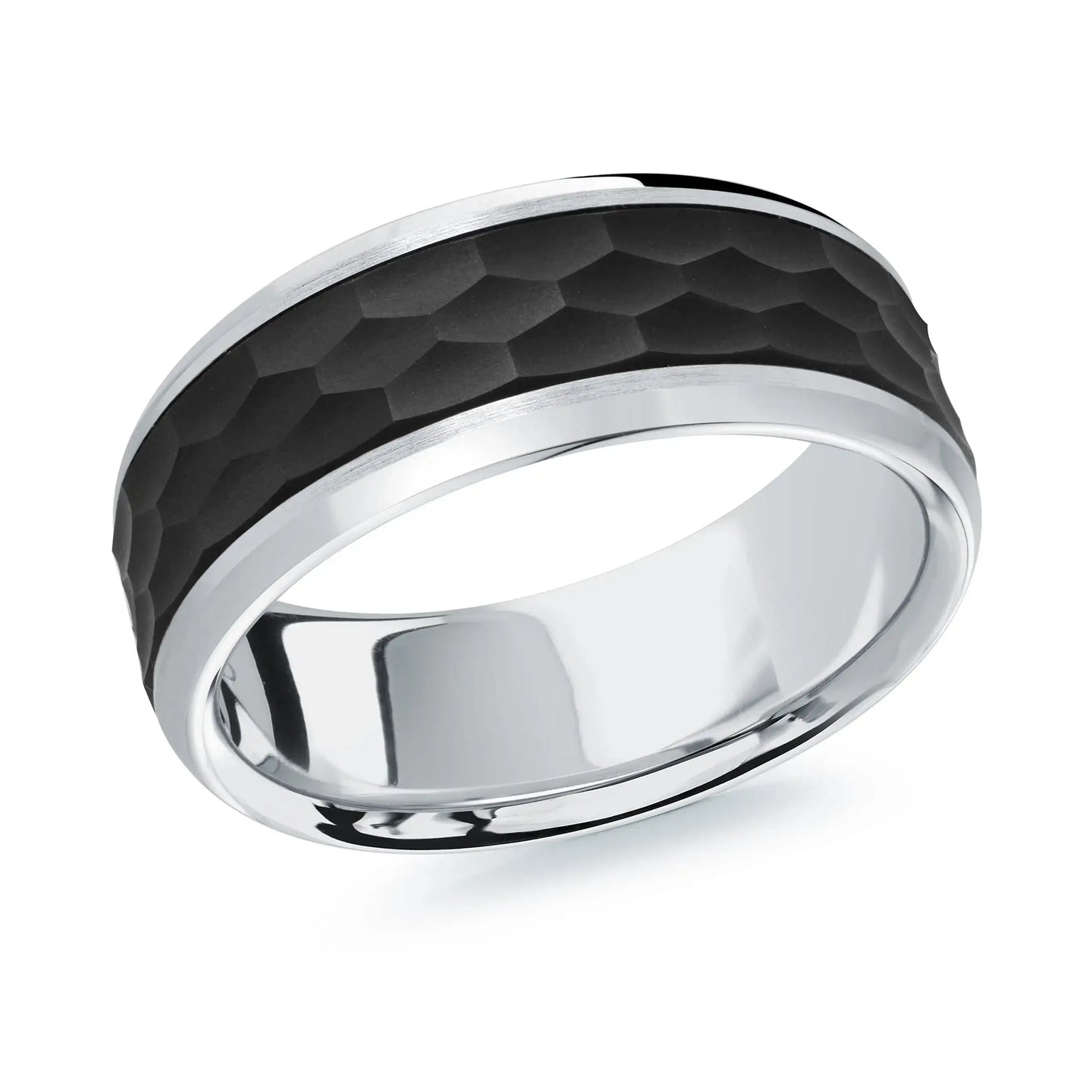14K White Gold Ring from the Noir Collection by Malo