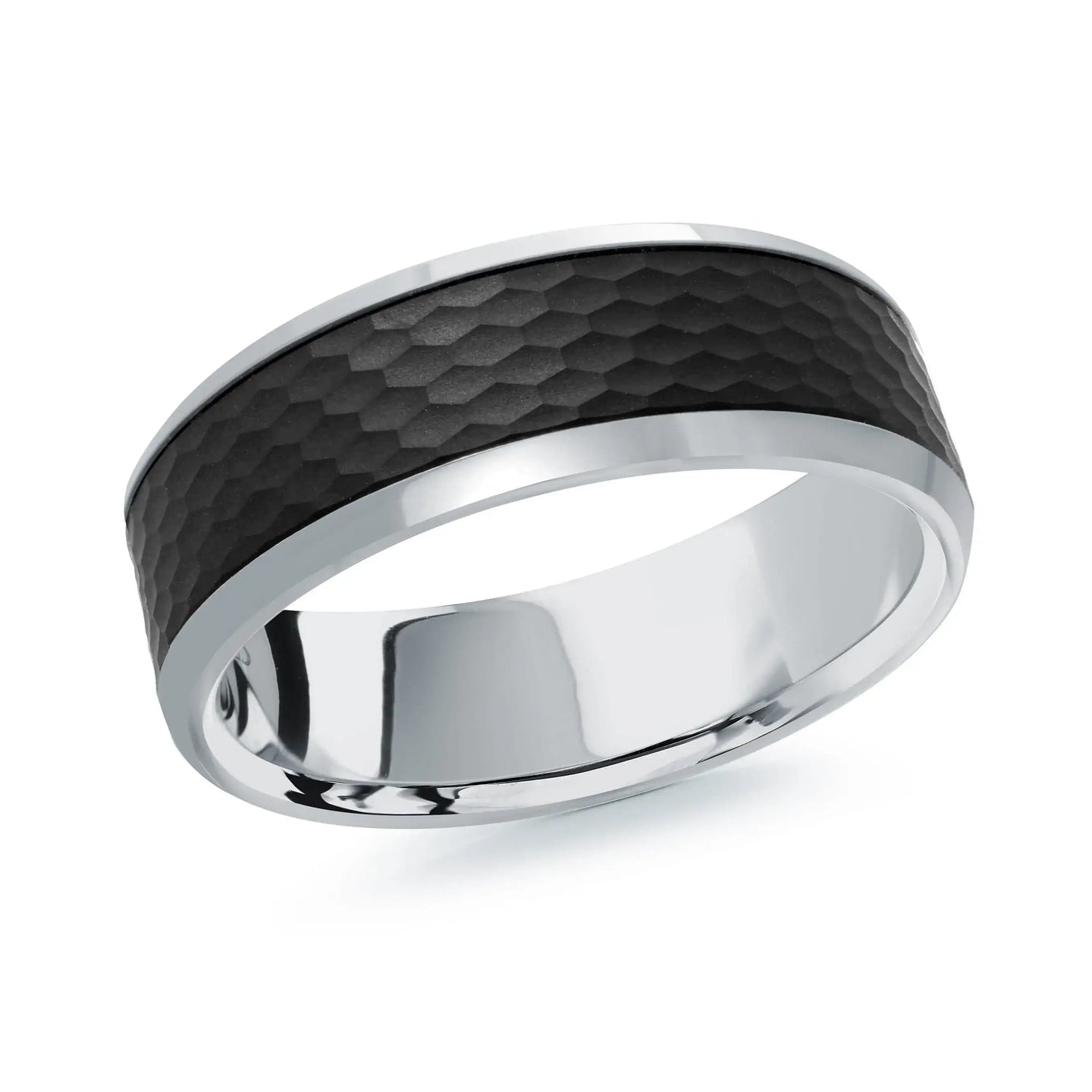 14K White Gold Ring from the Noir Collection by Malo