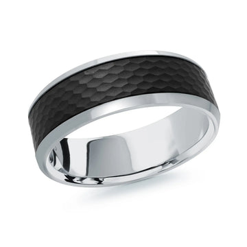 14K White Gold Ring from the Noir Collection by Malo
